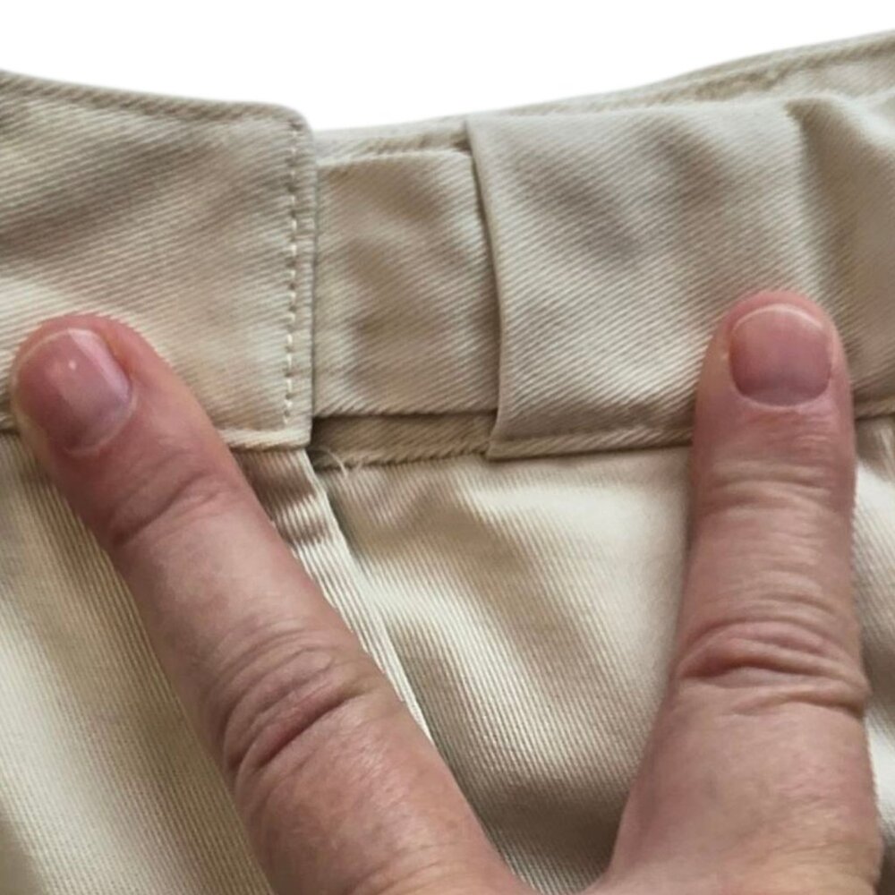 L.L.Bean Classic Fit Cotton Khaki Shorts Adjustable Waist Size 14 Beige - Picture 5 of 12